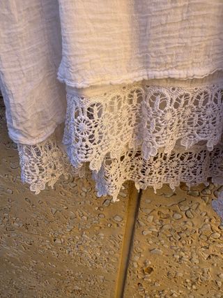 Vestido Túnica Boho Blanco Encaje Crochet