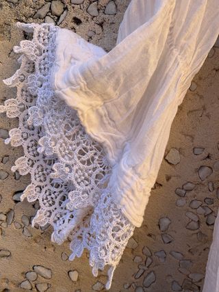 Vestido Túnica Boho Blanco Encaje Crochet