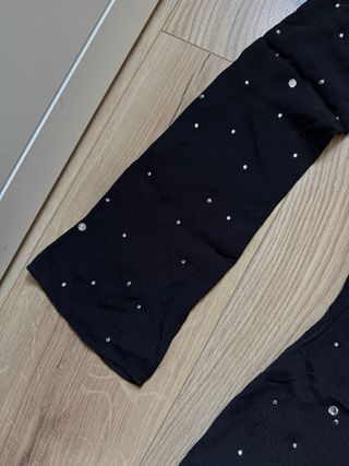 Blusa negra apliques Zara