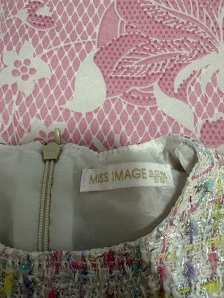 Completo Bimba Giacca Rosa e Vestito Tweed