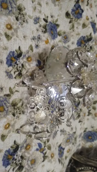 2 decorazioni Svarovski metallo Argento