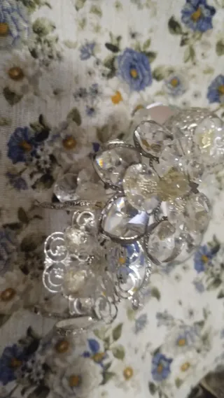 2 decorazioni Svarovski metallo Argento