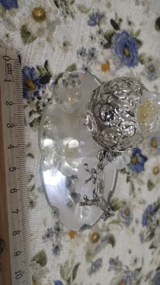 2 decorazioni Svarovski metallo Argento