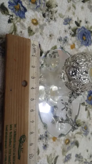 2 decorazioni Svarovski metallo Argento