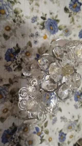 2 decorazioni Svarovski metallo Argento