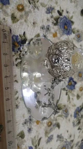 2 decorazioni Svarovski metallo Argento