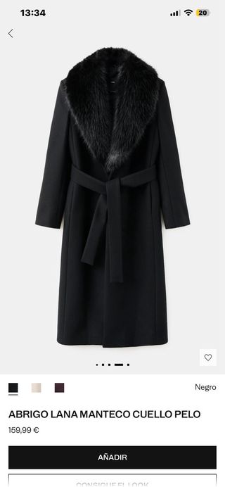 Abrigo lana cuello pelo
