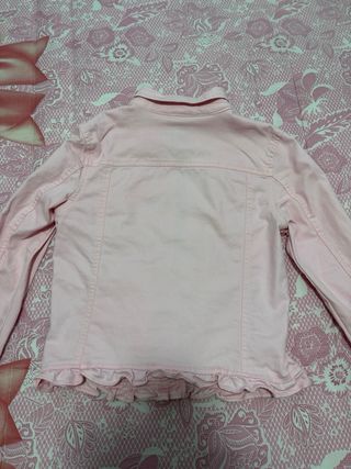 Giacca di jeans rosa bambina con volant