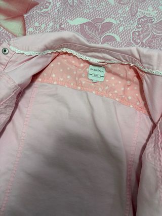 Giacca di jeans rosa bambina con volant