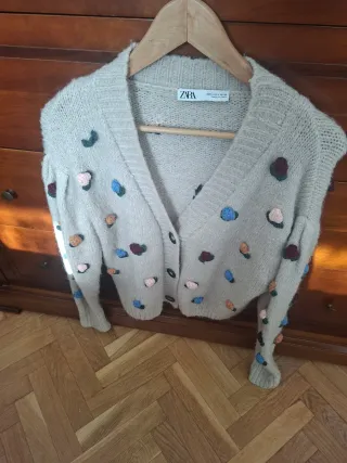 Chaqueta Zara punto beige S