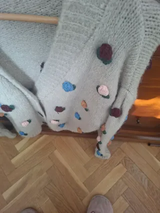 Chaqueta Zara punto beige S