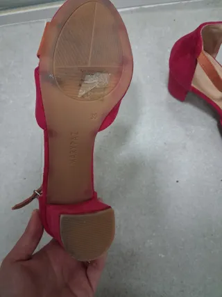 Sandalias Fucsia y Melocotón Tacón