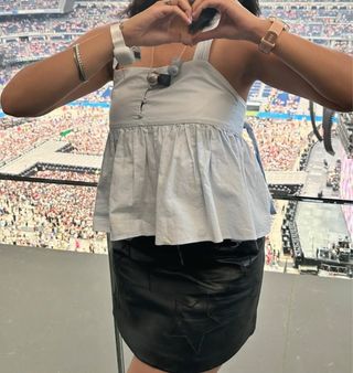 Top Peplum Zara Azul