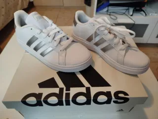 Zapatillas Adidas Grand Court Blancas Talla 34