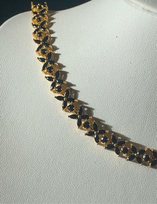 Collar plata espinela negra