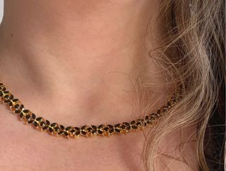 Collar plata espinela negra