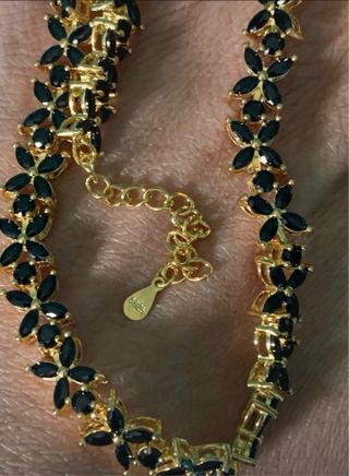 Collar plata espinela negra