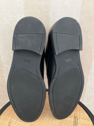 Zapatos Zara Doble Hebilla Negros