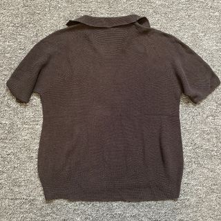 Camiseta punto manga corta marrón