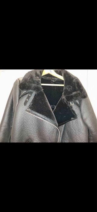 Chaqueta Piel Negra con Borrego