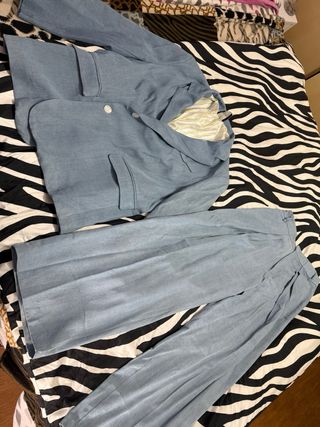 Conjunto Blazer oversize  y Pantalón Azul