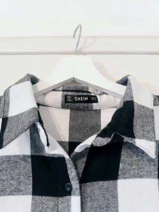 Camisa cuadros blanco y negro Talla M