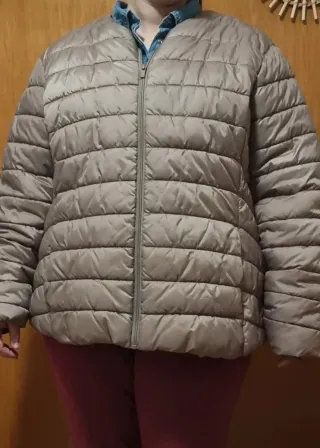 Chaqueta acolchada mujer beige/marrón