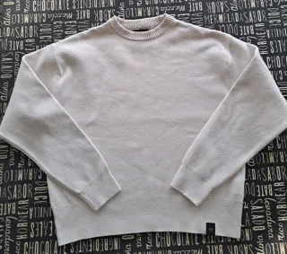 Maglione in maglia da uomo beige