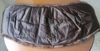 Elegante estola piel vintage negro/marrón