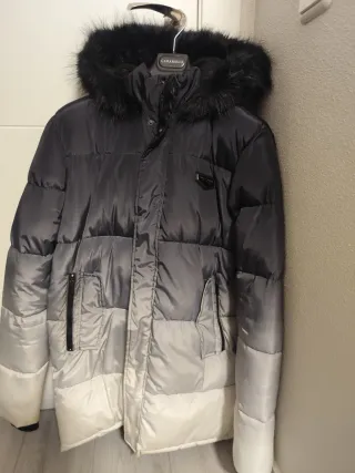 Abrigo JD Hombre Gris y Blanco