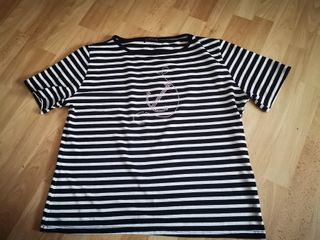 Camiseta rayas ancla strass talla L