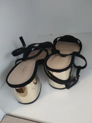 Sandalias tacón mujer talla 39 negras