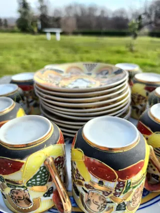 Servizio caffè porcellana giapponese Kutani vintag