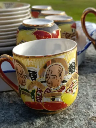 Servizio caffè porcellana giapponese Kutani vintag