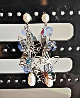 Orecchini Brosway farfalle perle e cristalli lilla