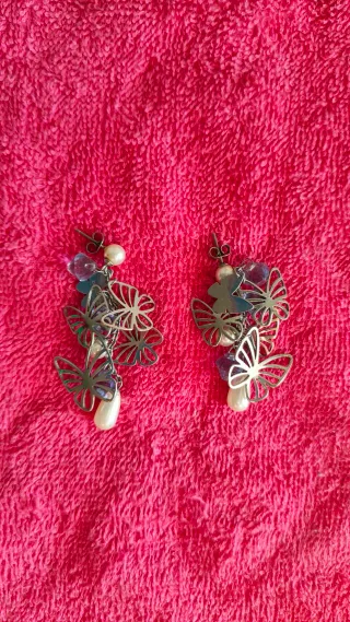 Orecchini Brosway farfalle perle e cristalli lilla