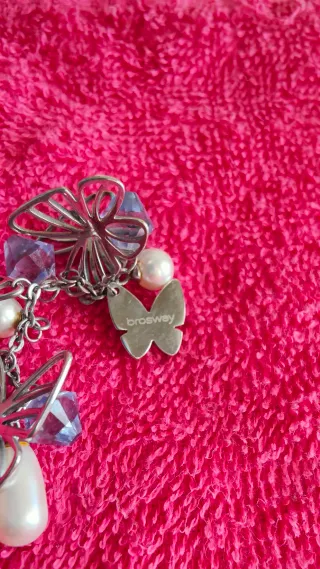 Orecchini Brosway farfalle perle e cristalli lilla