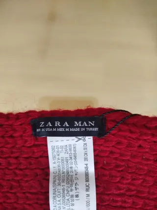 Bufanda Zara Hombre Roja