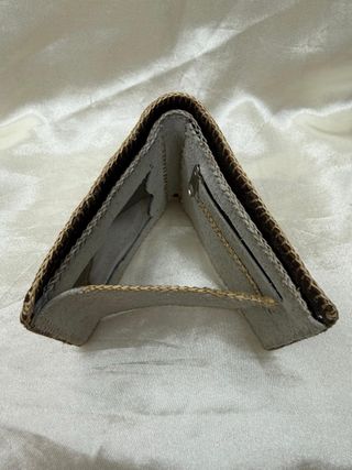 Cartera de cuero hombre beige y marrón