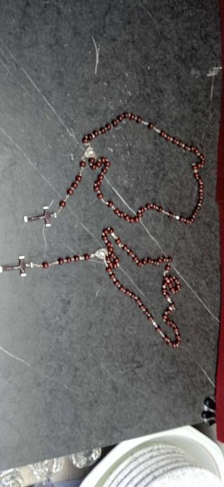 2 Collane Rosario Marroni Argento