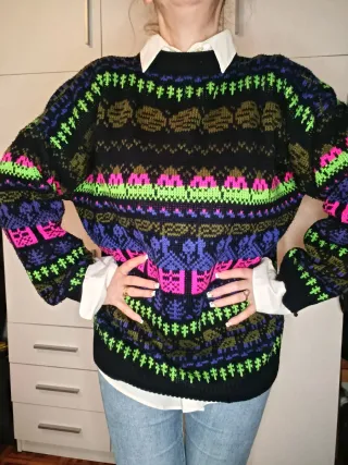 Jersey de punto vintage multicolor