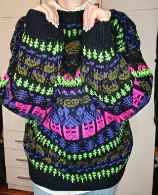 Jersey de punto vintage multicolor