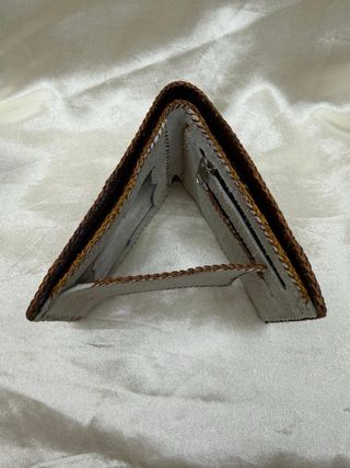 Billetera de cuero hombre azul y marrón