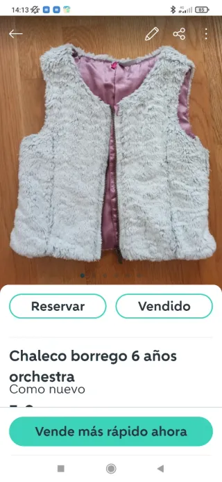 Chaleco borrego Orchestra gris 6 años