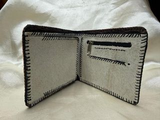 Billetera de cuero hombre marrón y naranja