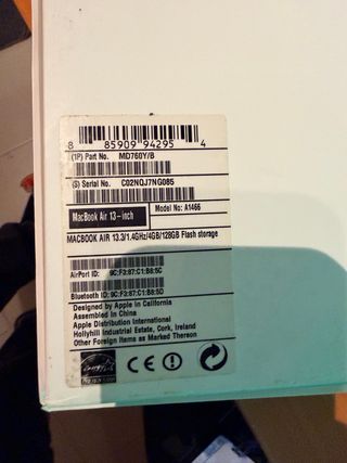 MacBook Air 13” i5 128GB 4GB RAM 2015