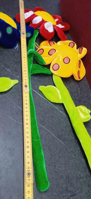 3 Fiori in stoffa decorativi