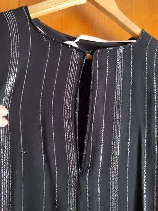 Vestido Zara cotillón plateado Talla M