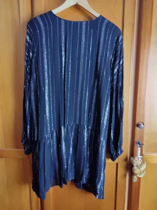 Vestido Zara cotillón plateado Talla M