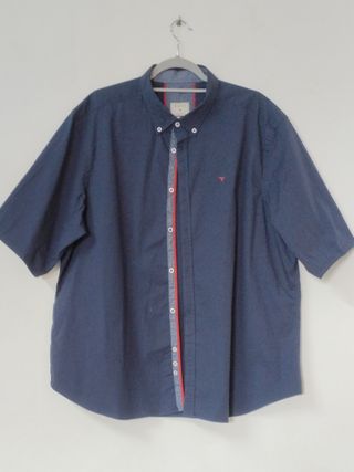 Camisa azul cuello Mao